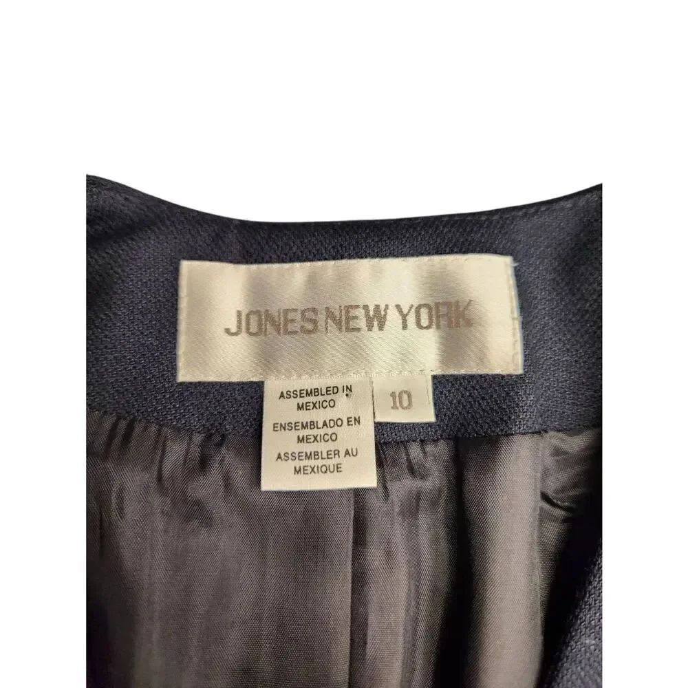 Jones New York Navy Skirt Suit with Gold Buttons - Picture 11 of 14